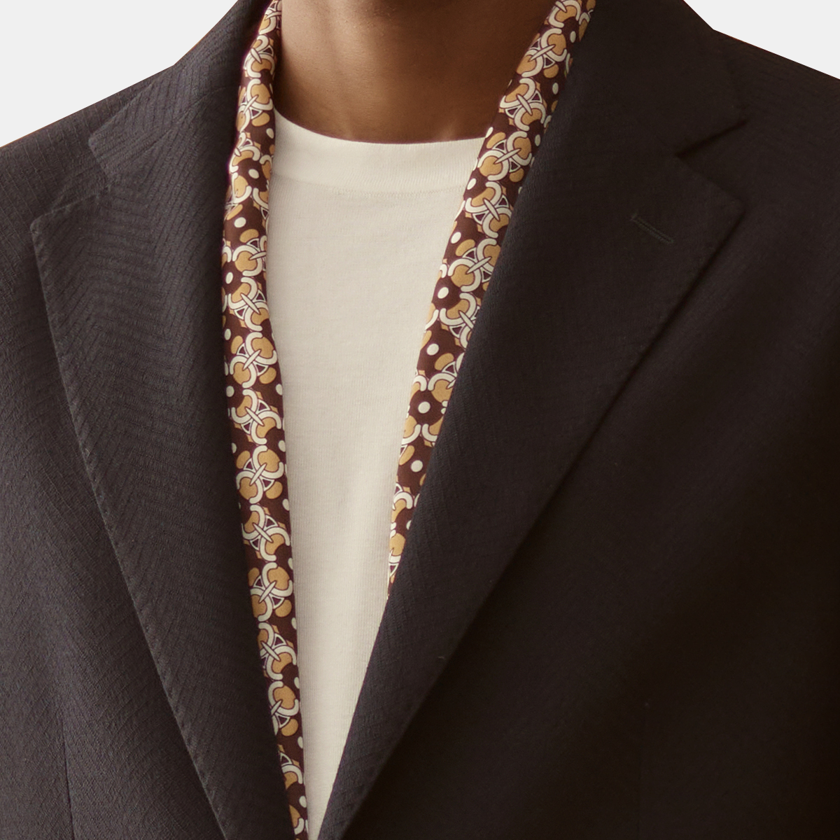 Black Herringbone Blazer | Classic Single-Breasted Suit Jacket