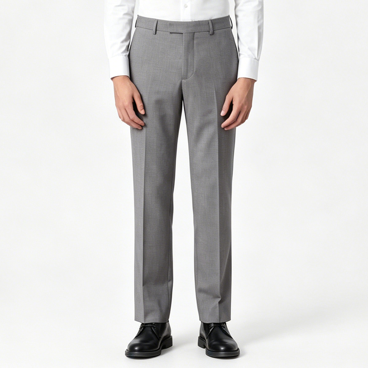 Grey Cool‑Series Wool‑Viscose‑Blend Casual‑Groom Two‑Piece Suit