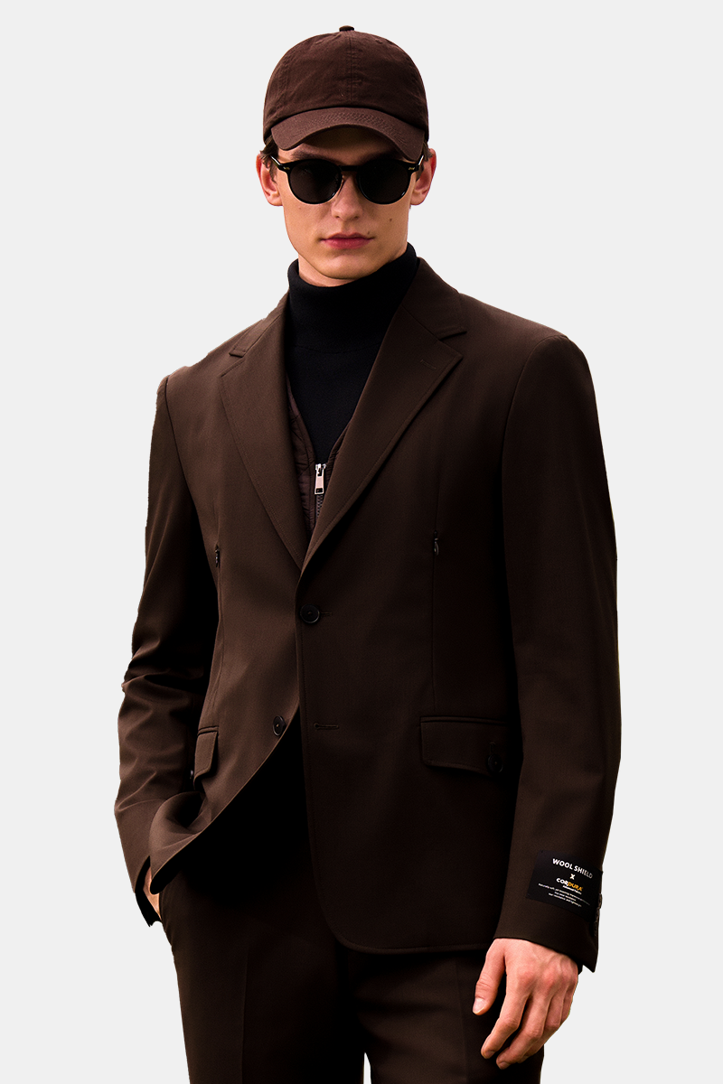Dark Brown Single‑Breasted Notch Lapel Two-Piece Suit