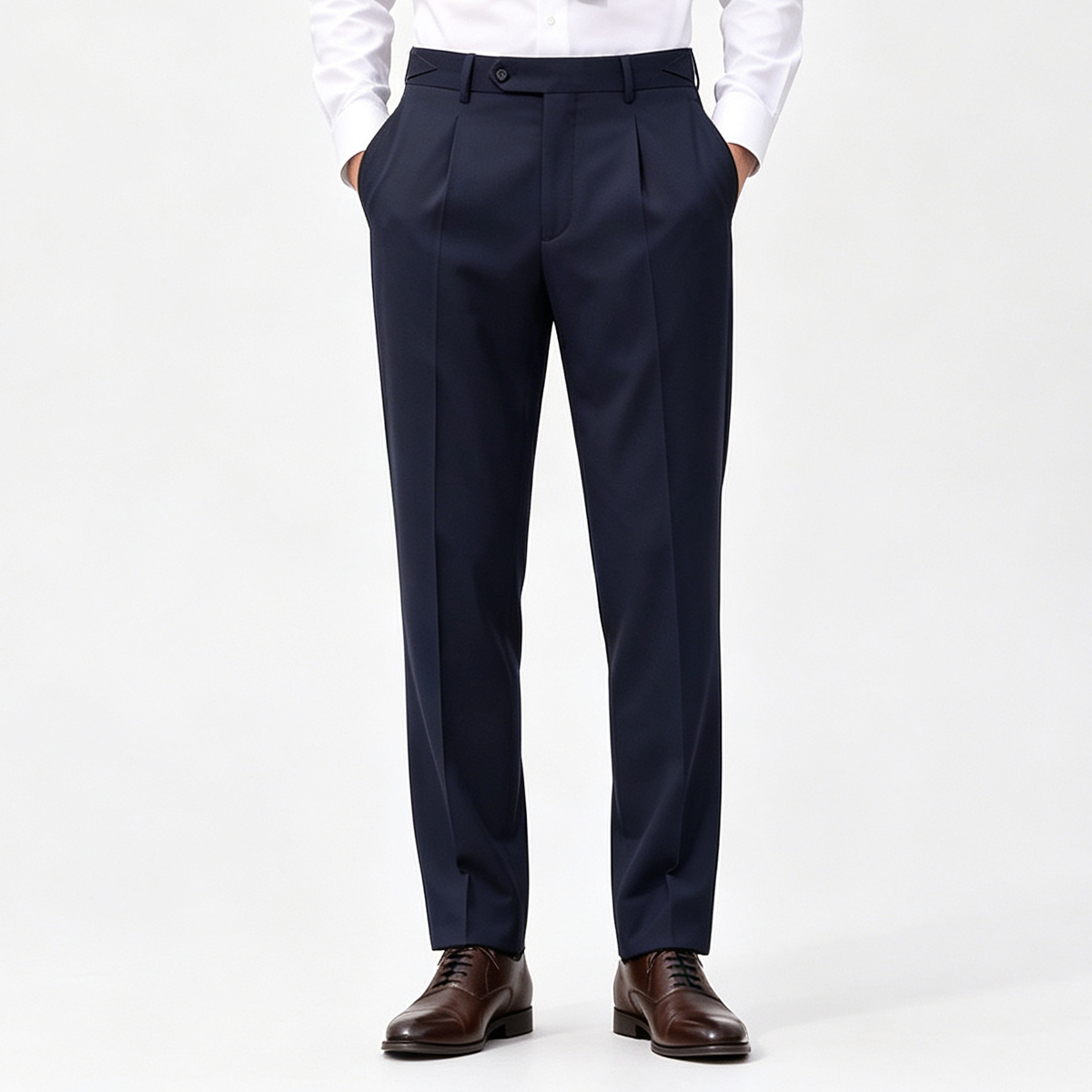Navy Half‑Canvas Single‑Breasted Two‑Piece Suit