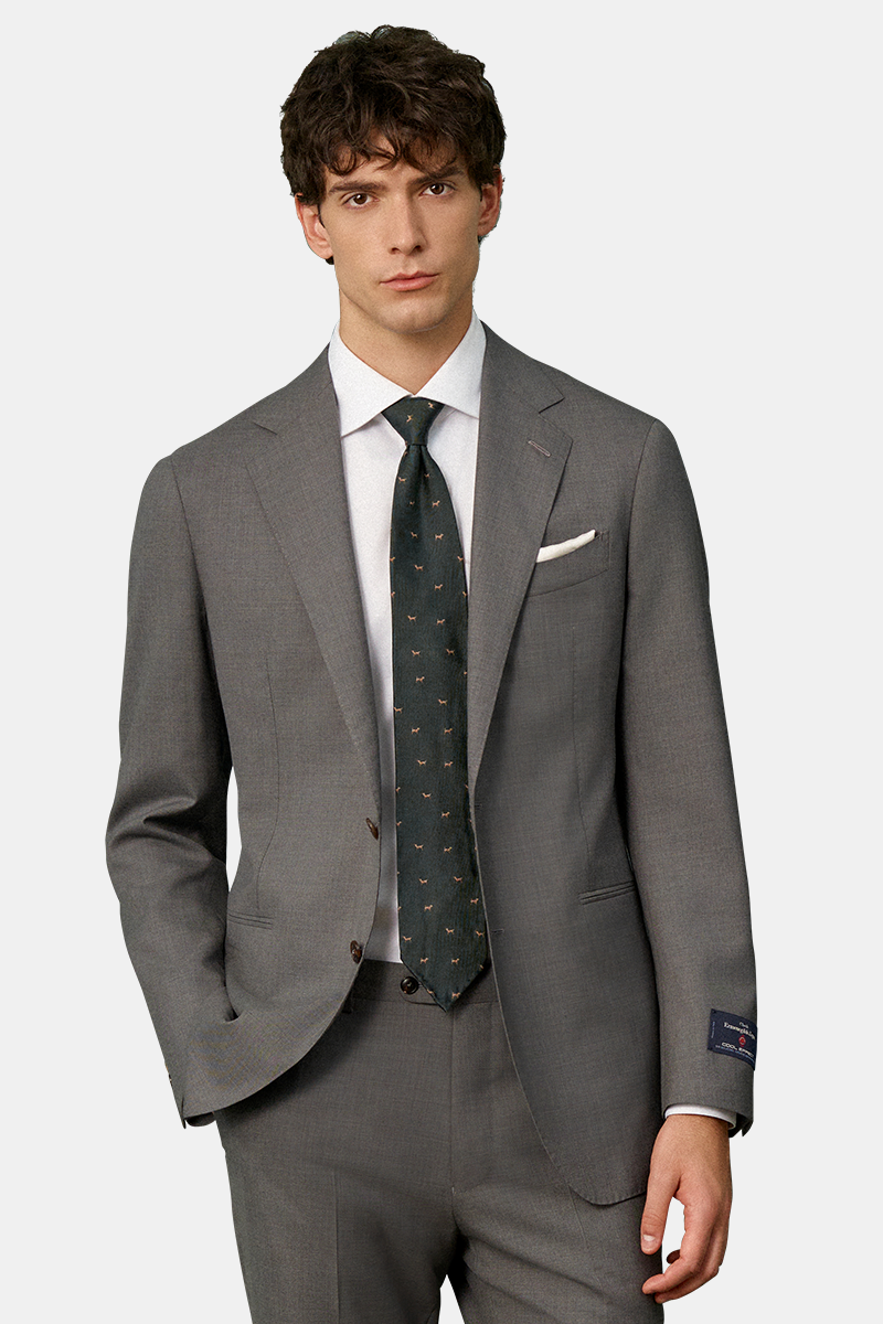 Grey Cool‑Effect Pure‑Wool Spring High End Commute Two‑Piece Suit