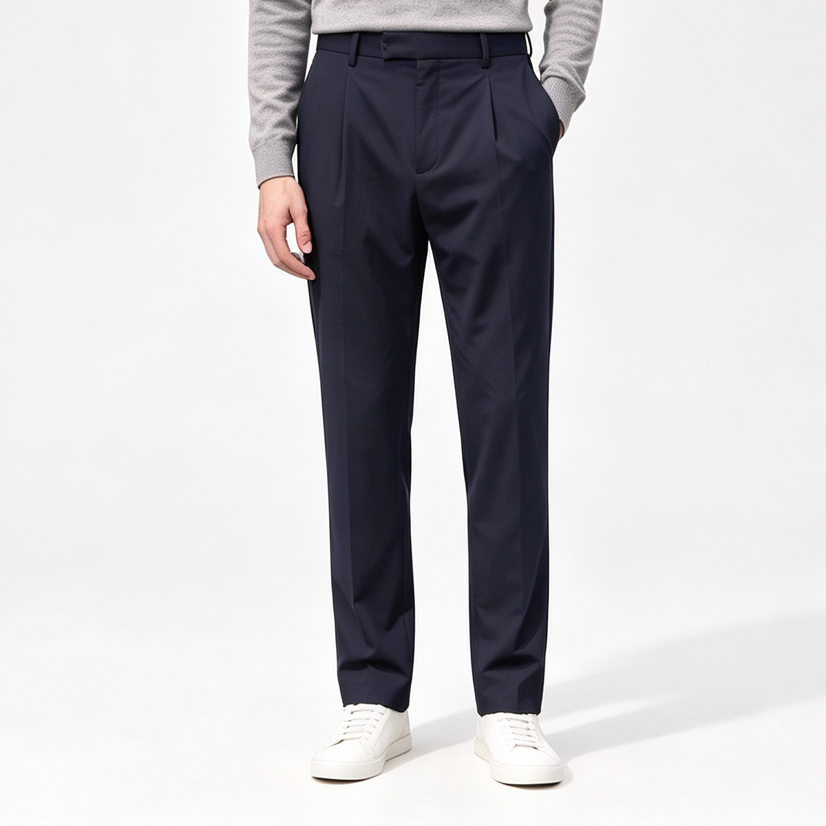 Navy PA‑Elastane Two‑Piece Trench Coat