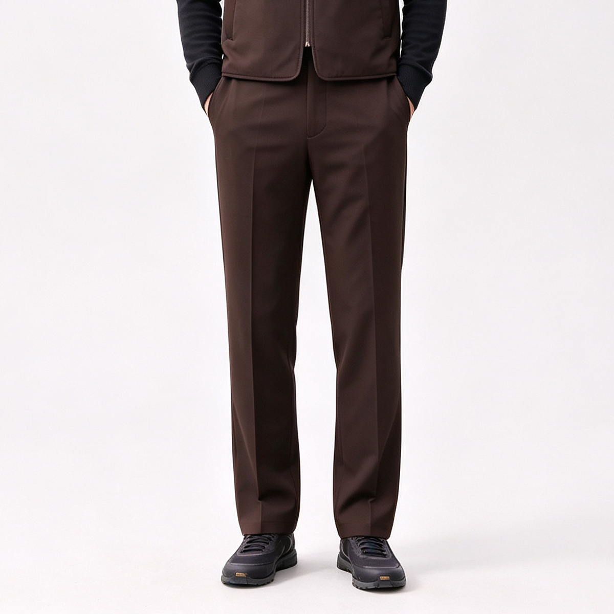 Dark Brown Single‑Breasted Notch Lapel Two-Piece Suit