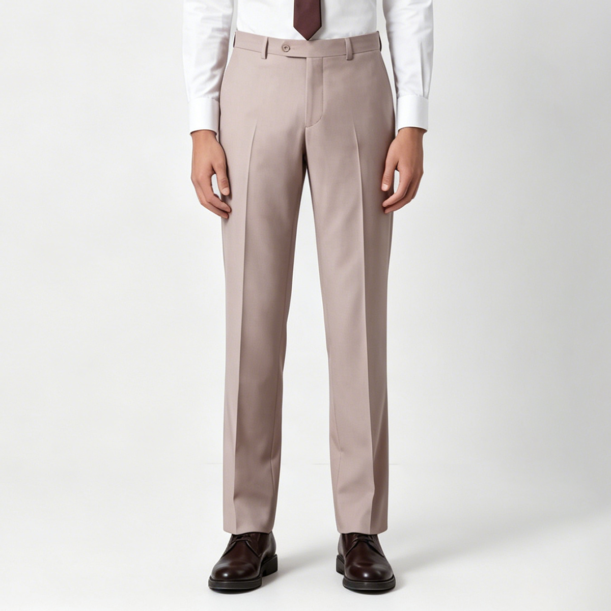 Pink Cool‑Series Pure‑Wool Half‑Canvas Wedding Two‑Piece Suit