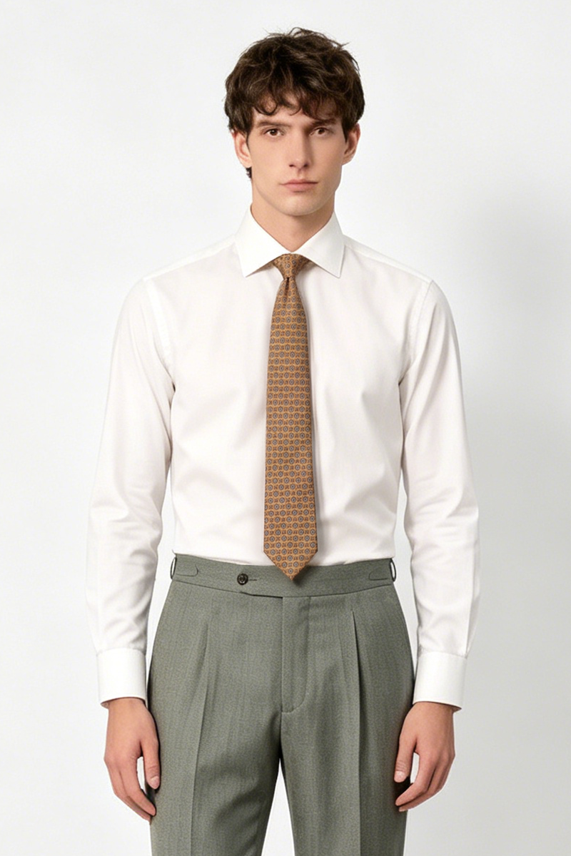 White Silk‑Blend 5A‑Odor‑Control Men's Shirt
