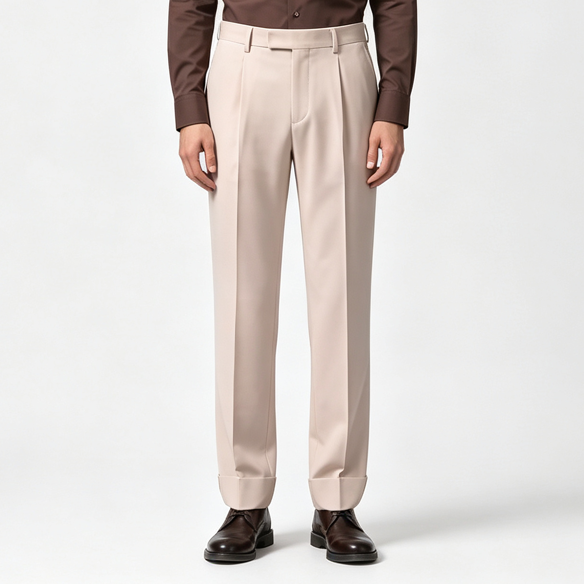 Gray Wool‑Polyester Half‑Canvas Double‑Breasted Two‑Piece Suit