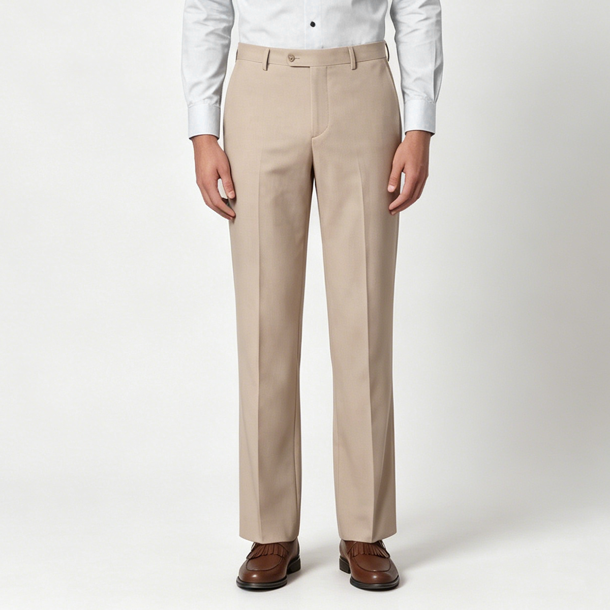Brown Cool‑Series Twisted Pure‑Wool Fused Wedding Two‑Piece Suit