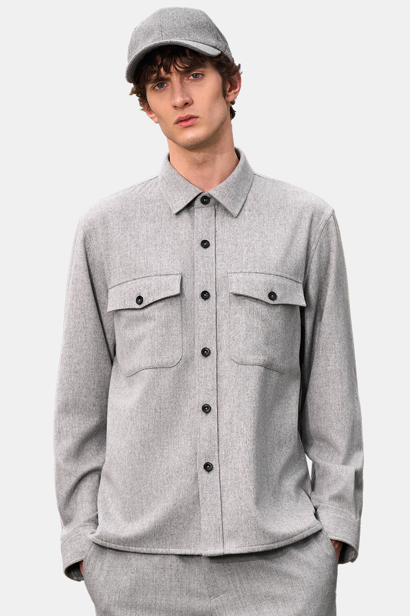 Gray 5‑Button 7cm Point Collar Jacket