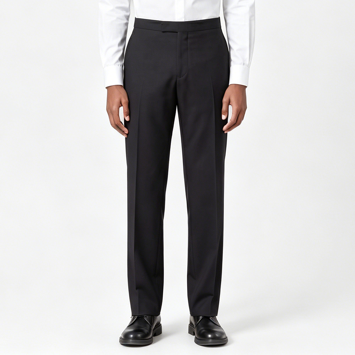 Black Hand‑Beaded Pure‑Wool Half‑Canvas Luxury‑Groom Two‑Piece Suit