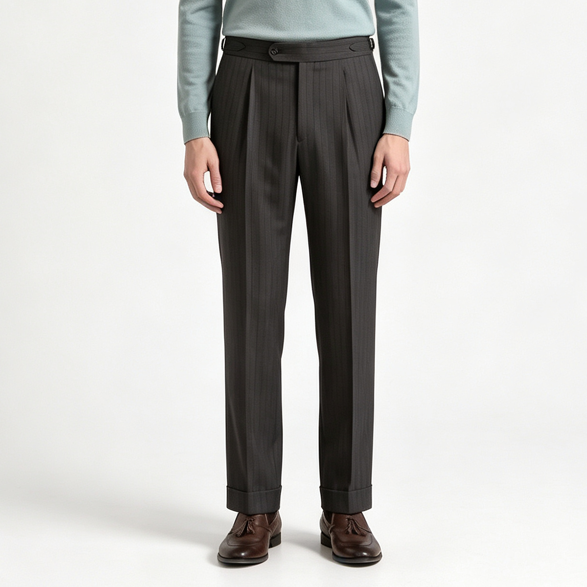 Navy Wool-Worsted Silk Single-Breasted Two‑Piece Suit