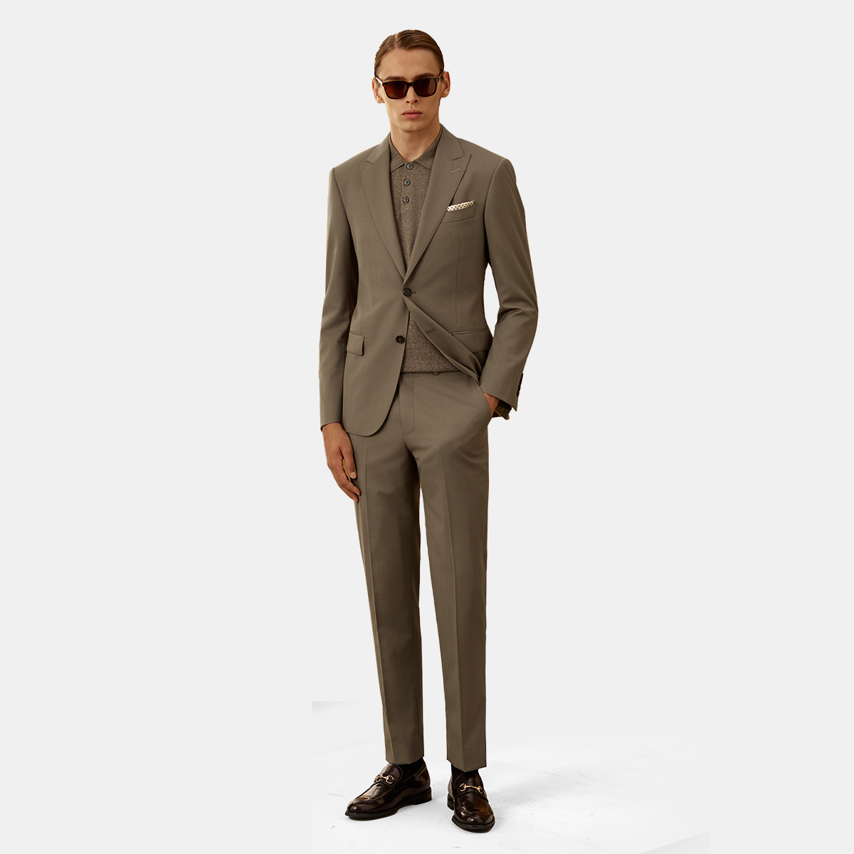 Brown Hidden Check Two-Piece Suit