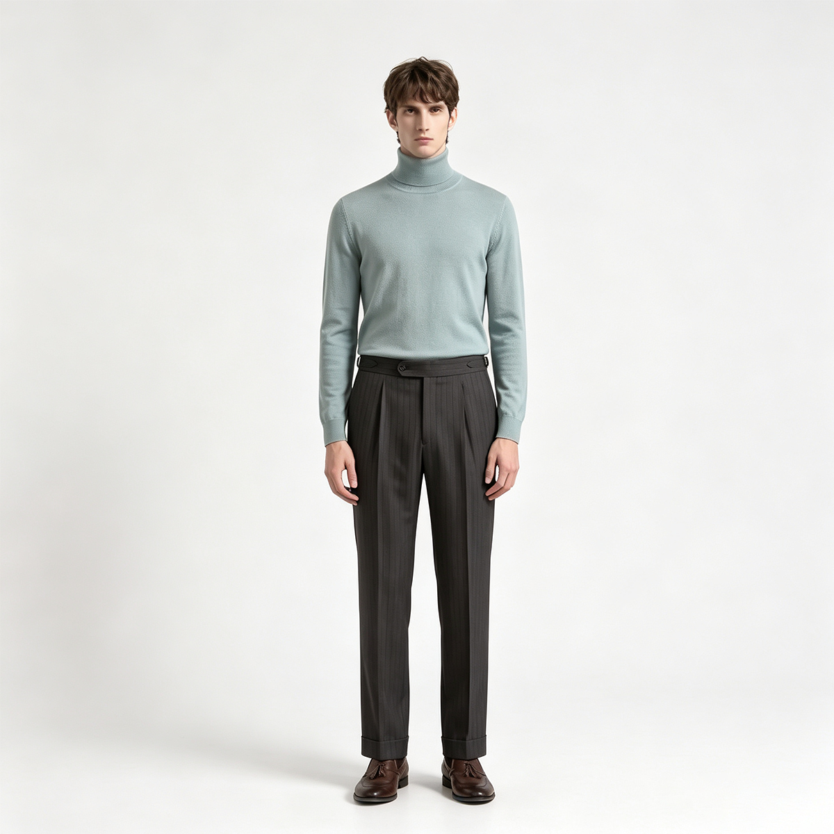Navy Wool-Worsted Silk Single-Breasted Two‑Piece Suit