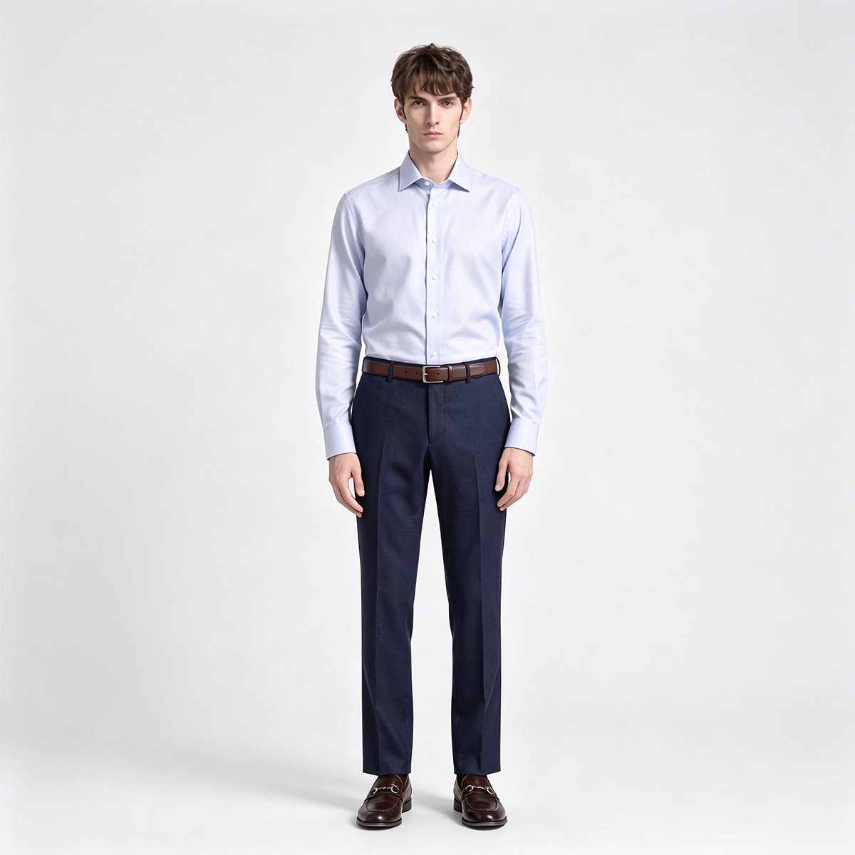 Navy Wool-Worsted Silk Single-Breasted Two‑Piece Suit