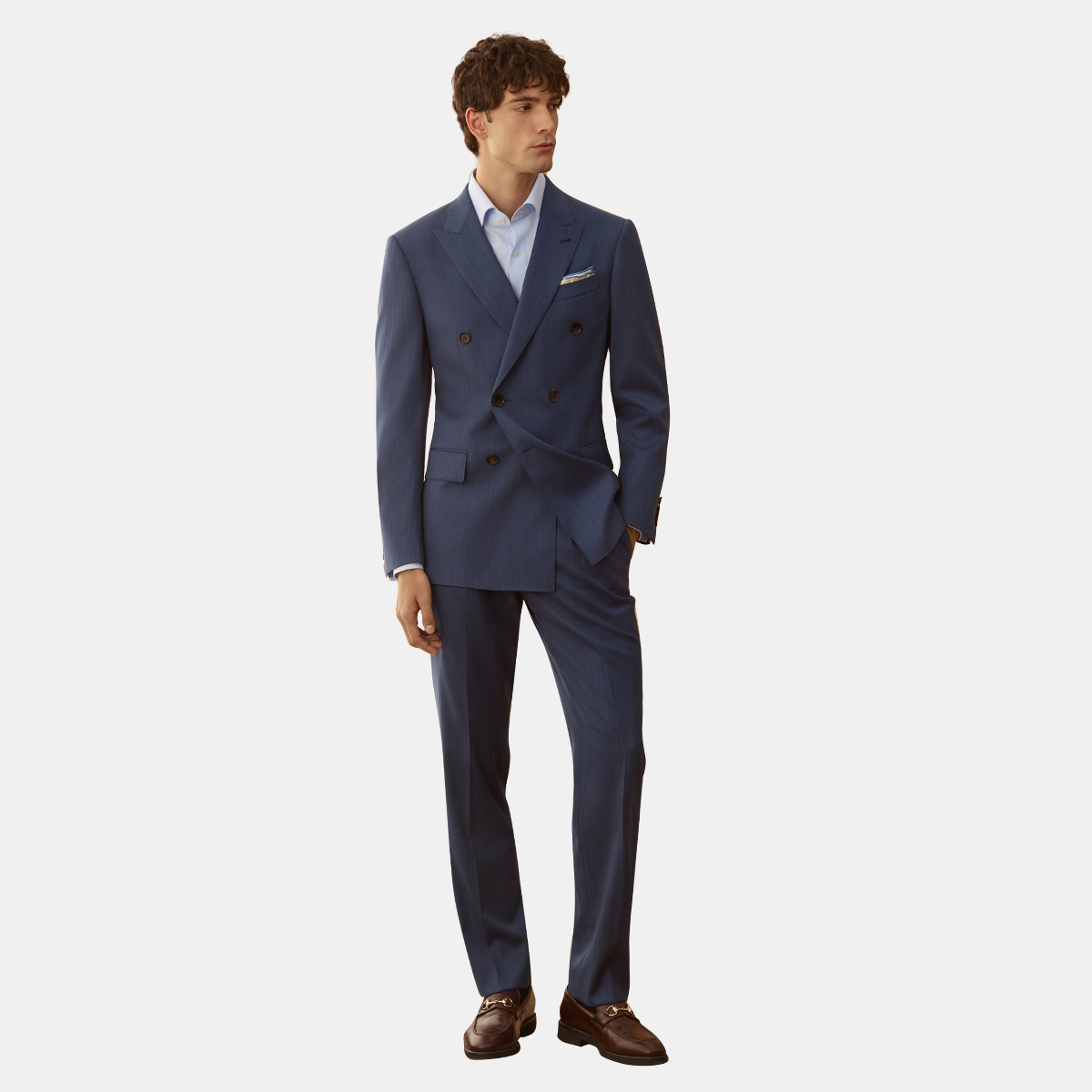 Blue Royal Stripe Jacket Two-Piece Suit