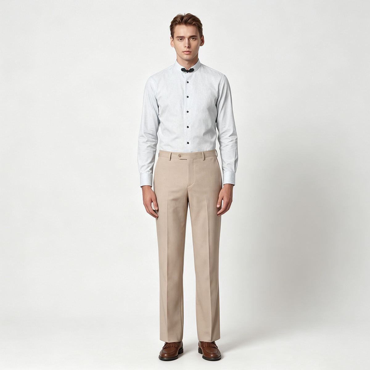 Brown Cool‑Series Twisted Pure‑Wool Fused Wedding Two‑Piece Suit