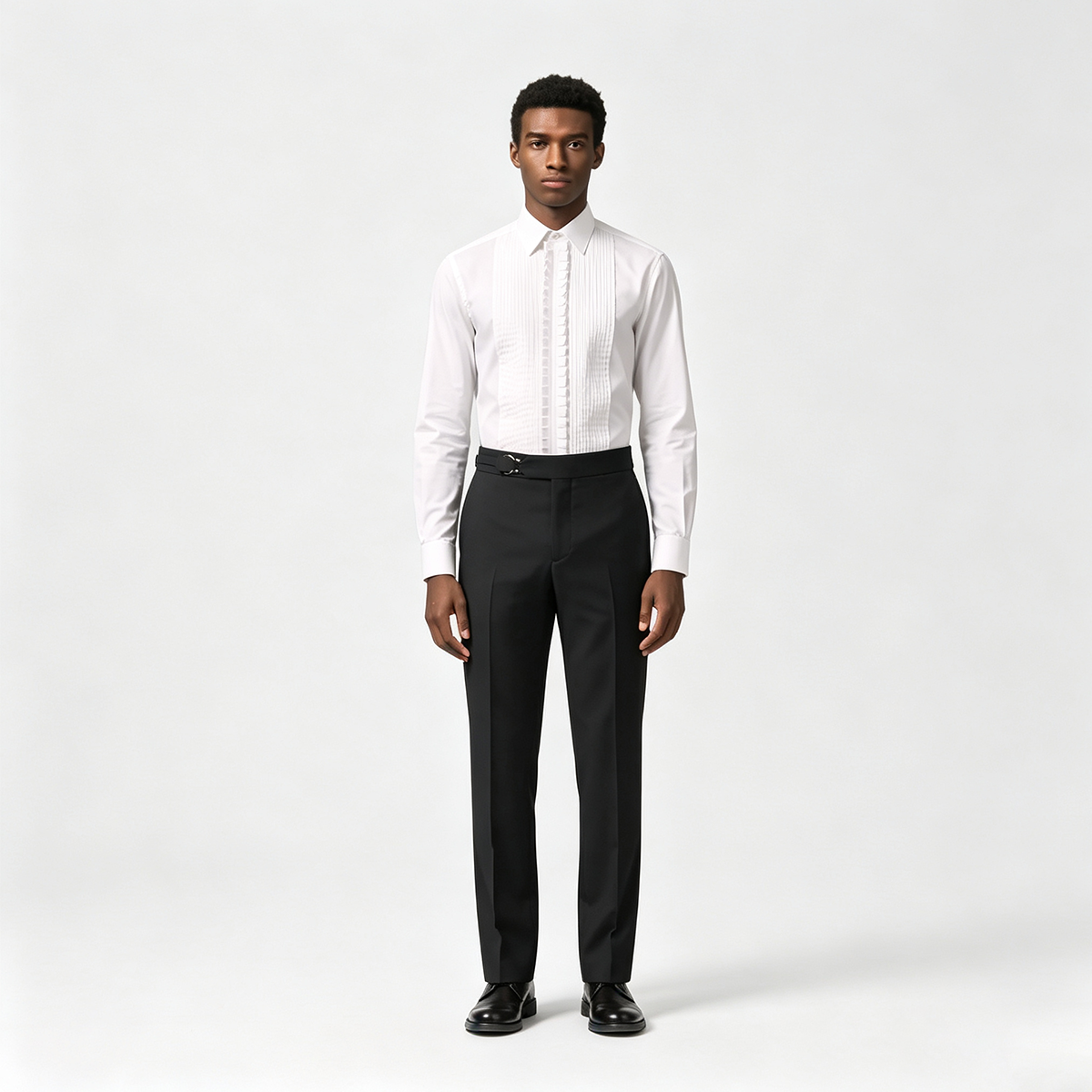 Black Wool‑Polyester‑RCF‑Elastane Half‑Canvas Double‑Breasted Two‑Piece Suit