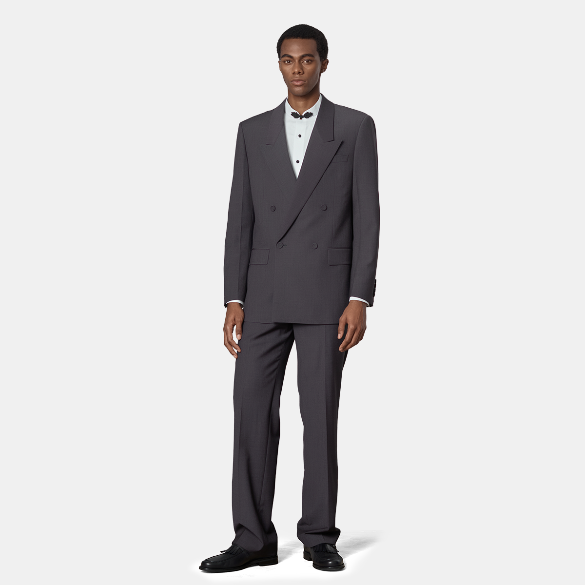 Grey Cool‑Series Wool‑Blend Fused Daily‑Groom Two‑Piece Suit