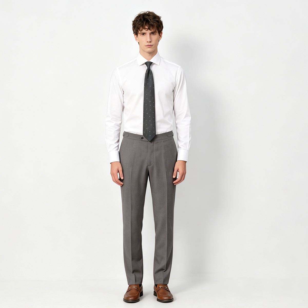 Grey Cool‑Effect Pure‑Wool Spring High End Commute Two‑Piece Suit