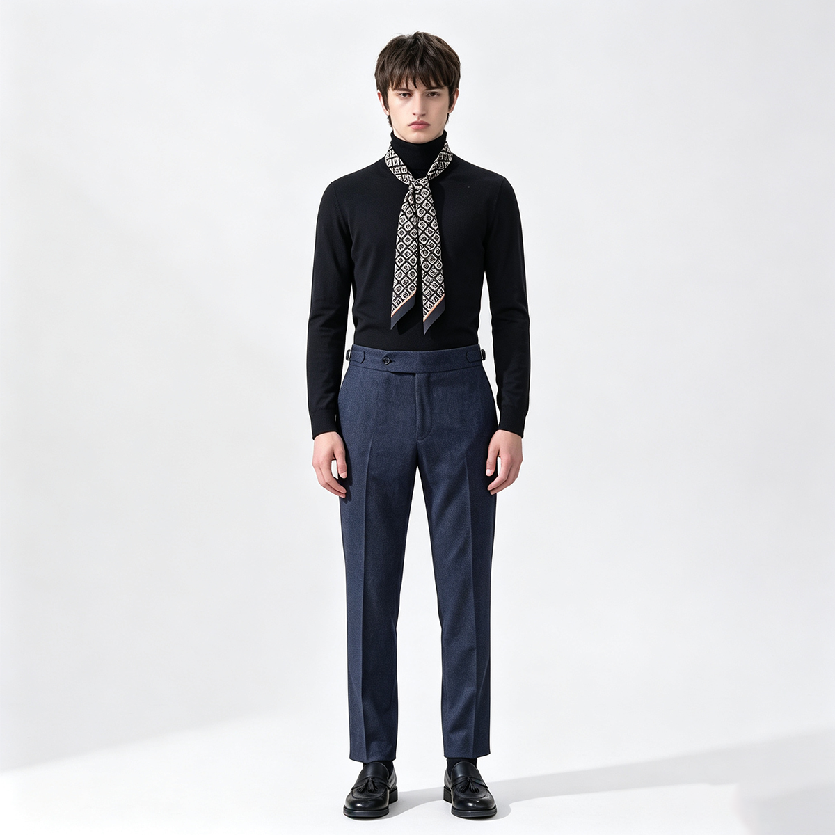 Navy Wool Half‑Canvas Single‑Breasted Two‑Piece Suit