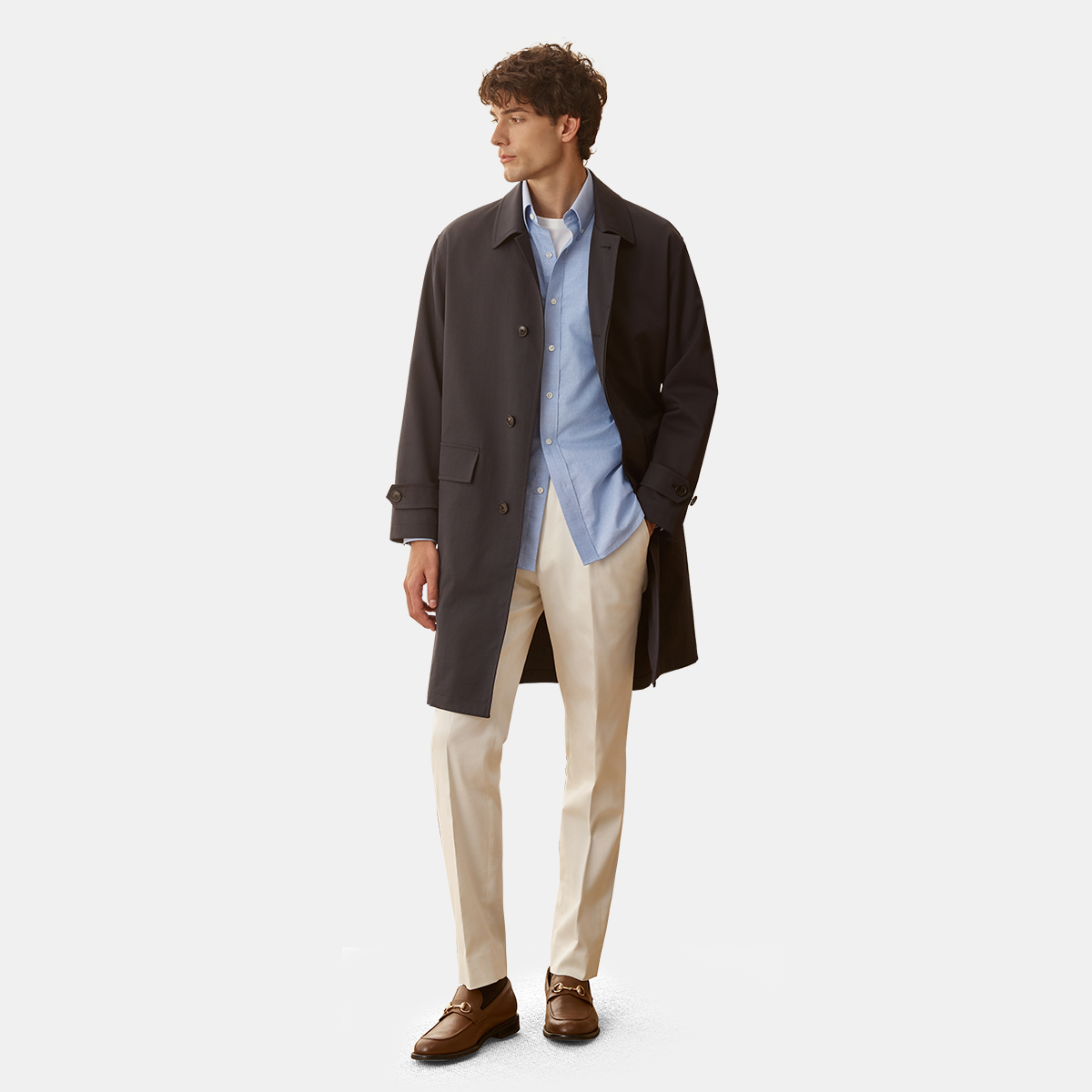Black Polyester‑Linen‑Cotton Business‑Casual Blazer
