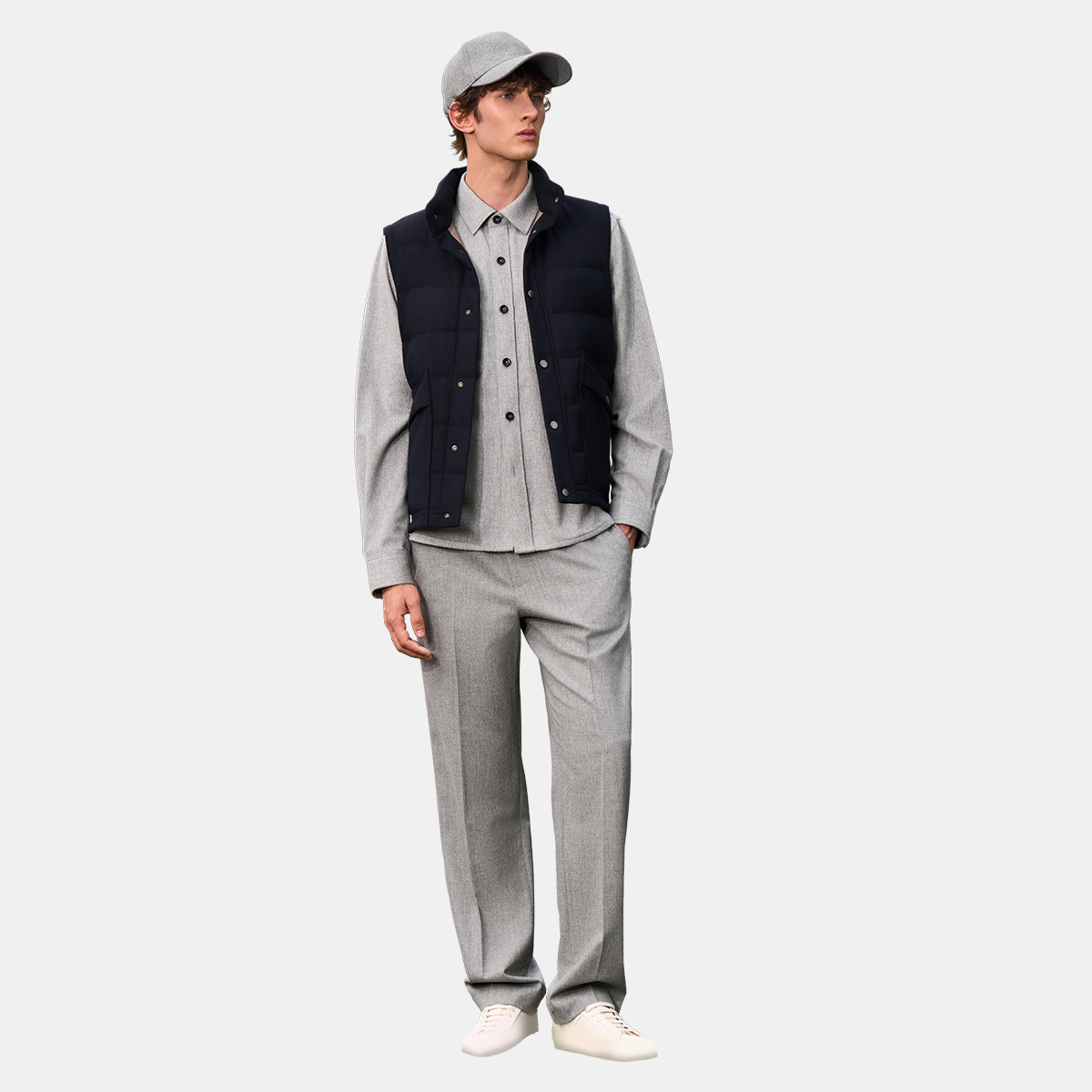 Gray 5‑Button 7cm Point Collar Jacket