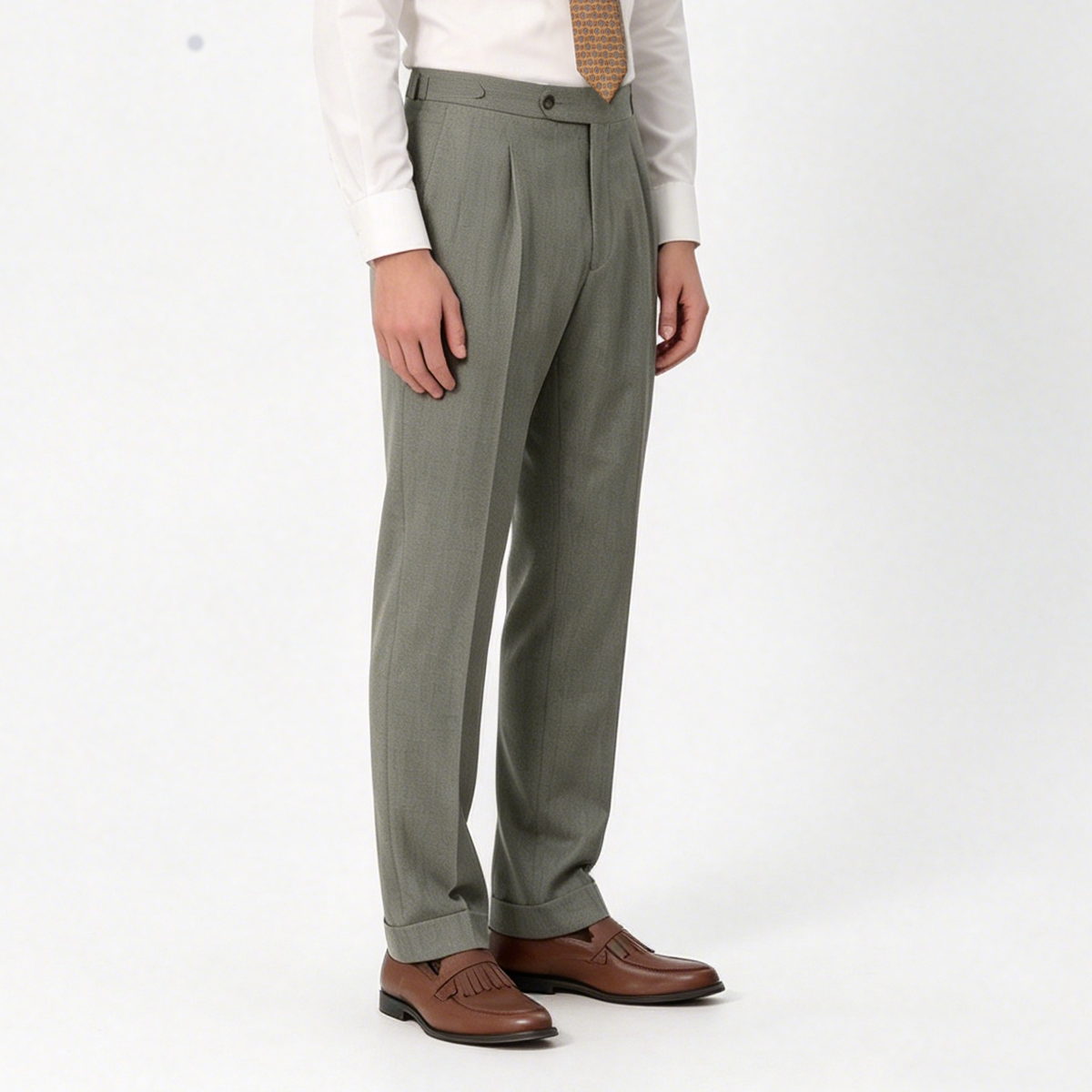 Grey VBC Virgin‑Wool Peak Lapel Two‑Piece Suit