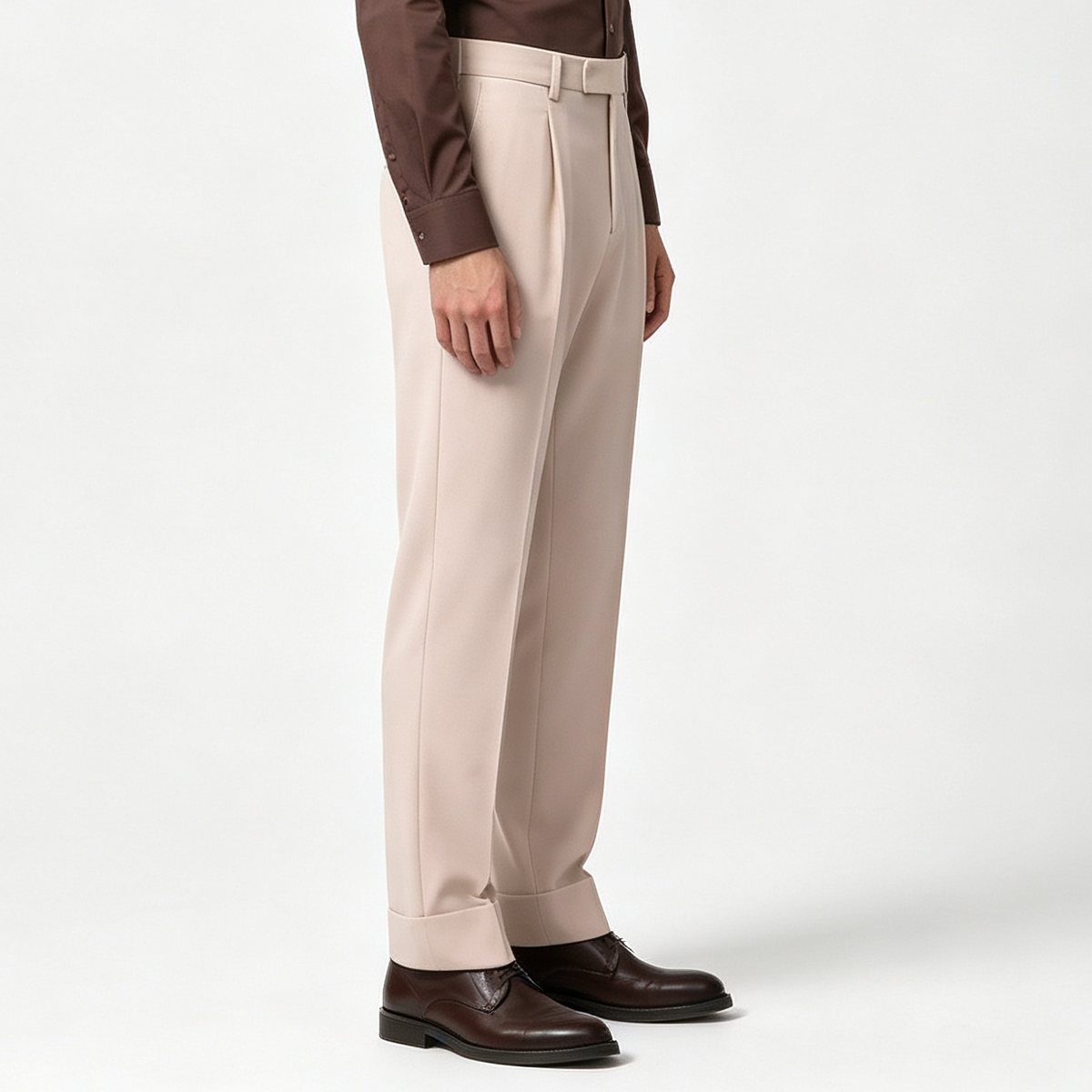 Gray Wool‑Polyester Half‑Canvas Double‑Breasted Two‑Piece Suit
