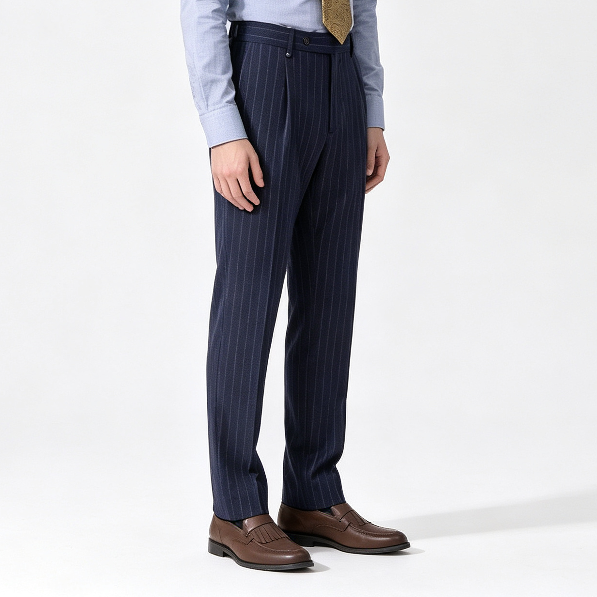 Gray Wool Half‑Canvas Double‑Breasted Two‑Piece Suit