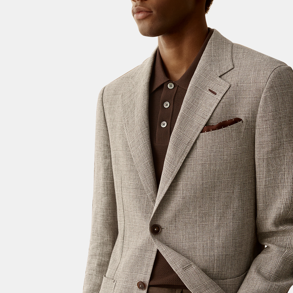 Light Grey Linen‑Cotton Half‑Canvas Blazer