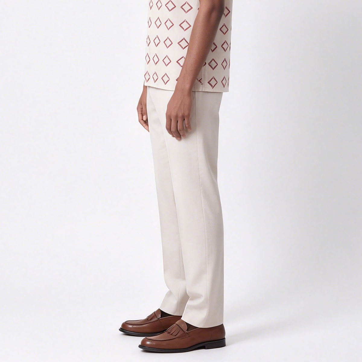 White Cool‑Series Wool‑Polyester Fused Wedding Two‑Piece Suit