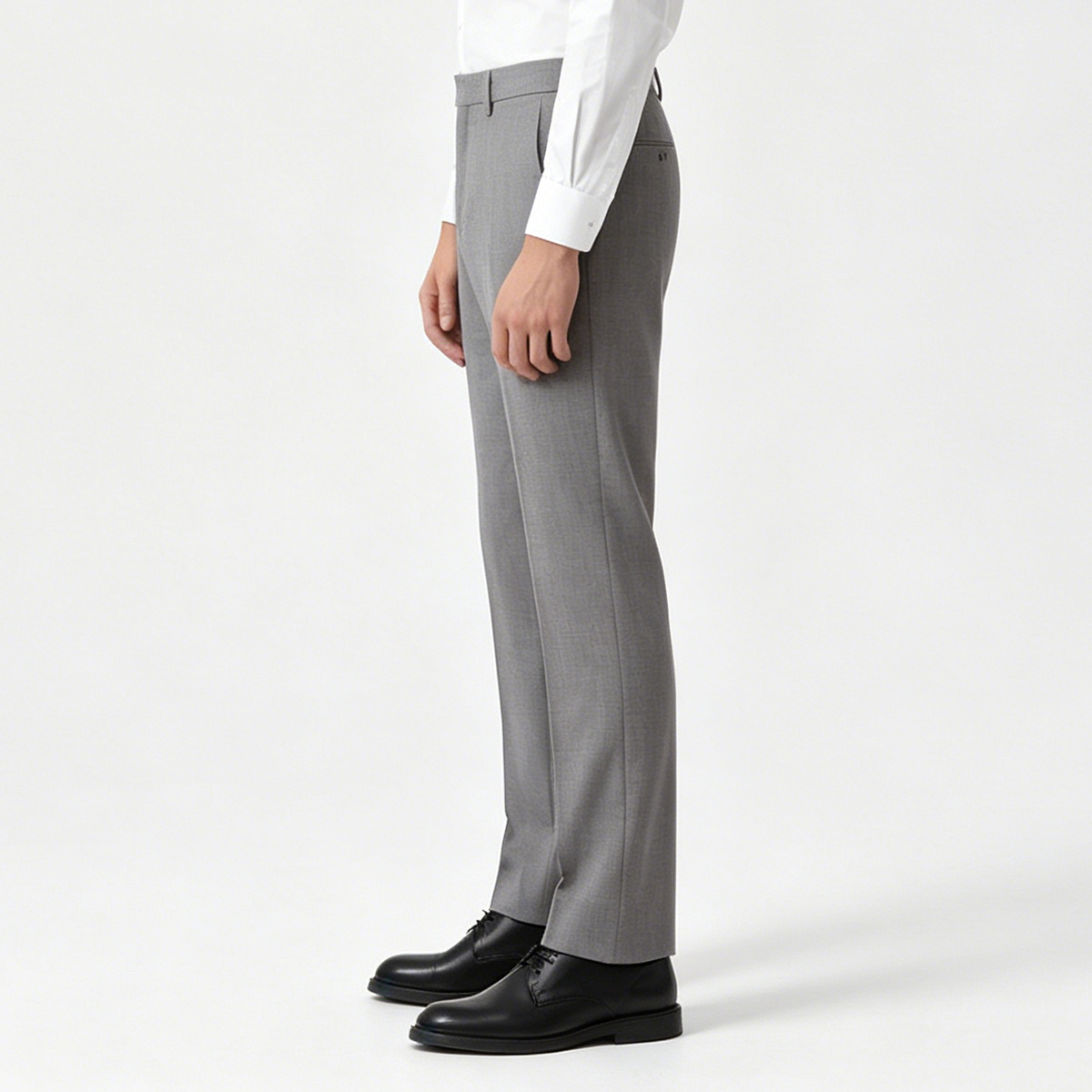 Grey Cool‑Series Wool‑Viscose‑Blend Casual‑Groom Two‑Piece Suit