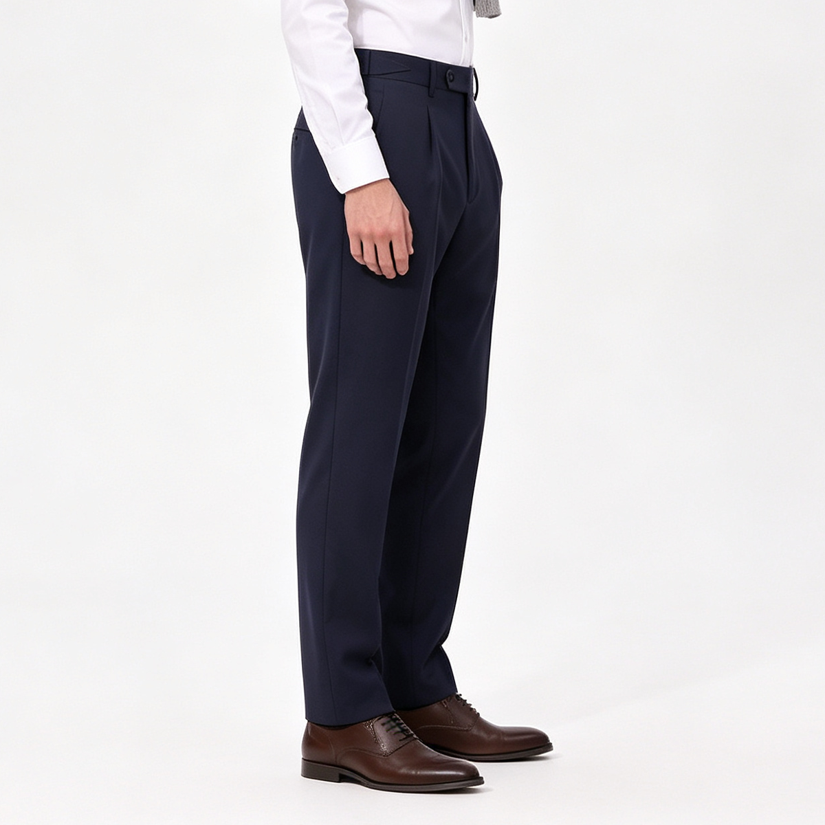 Navy Half‑Canvas Single‑Breasted Two‑Piece Suit