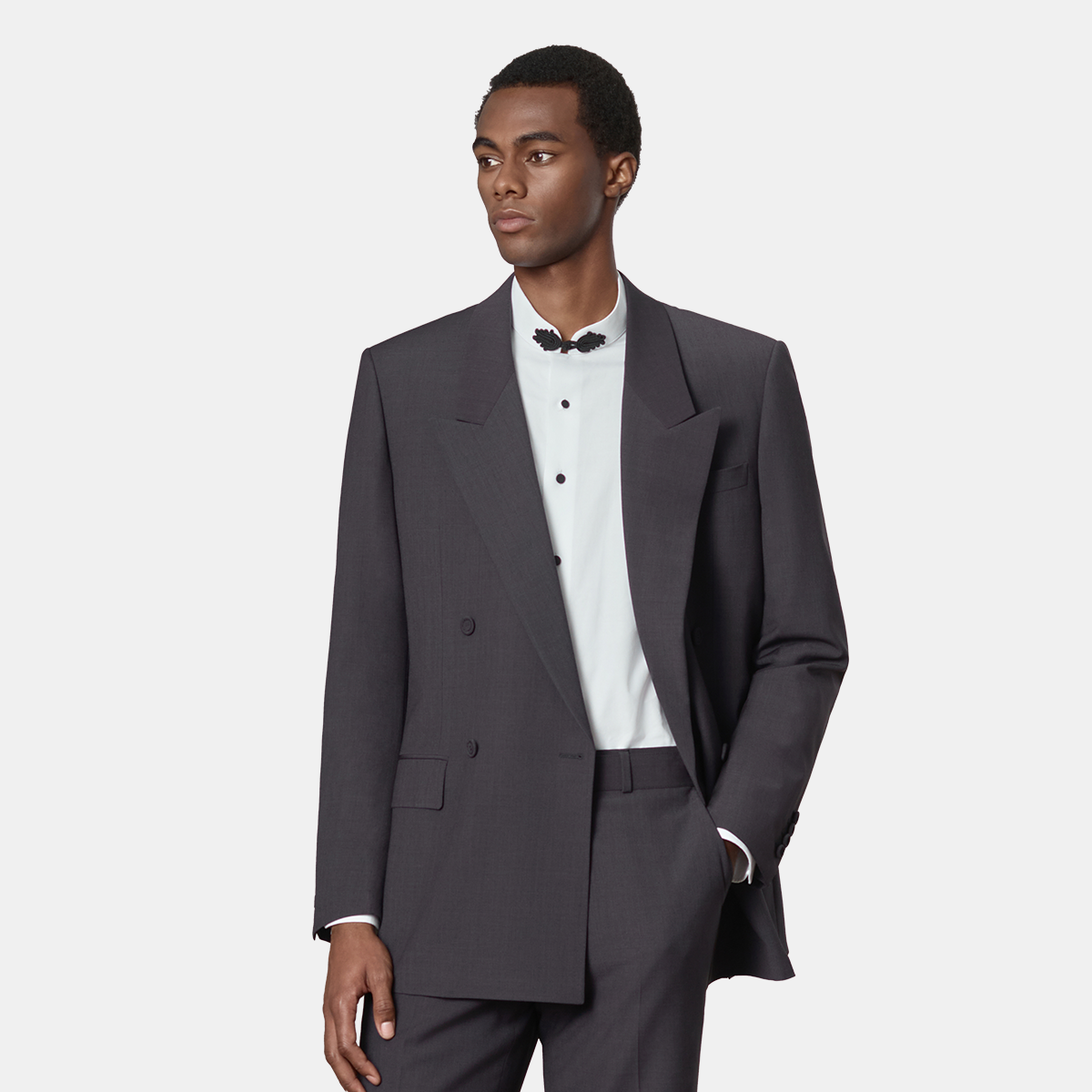 Grey Cool‑Series Wool‑Blend Fused Daily‑Groom Two‑Piece Suit