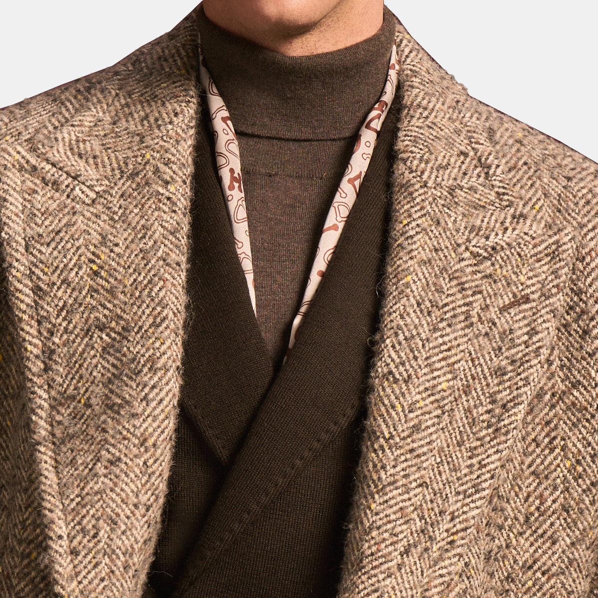 Brown Wool‑Cashmere‑Alpaca 6x3 Double‑Breasted Fused Overcoat