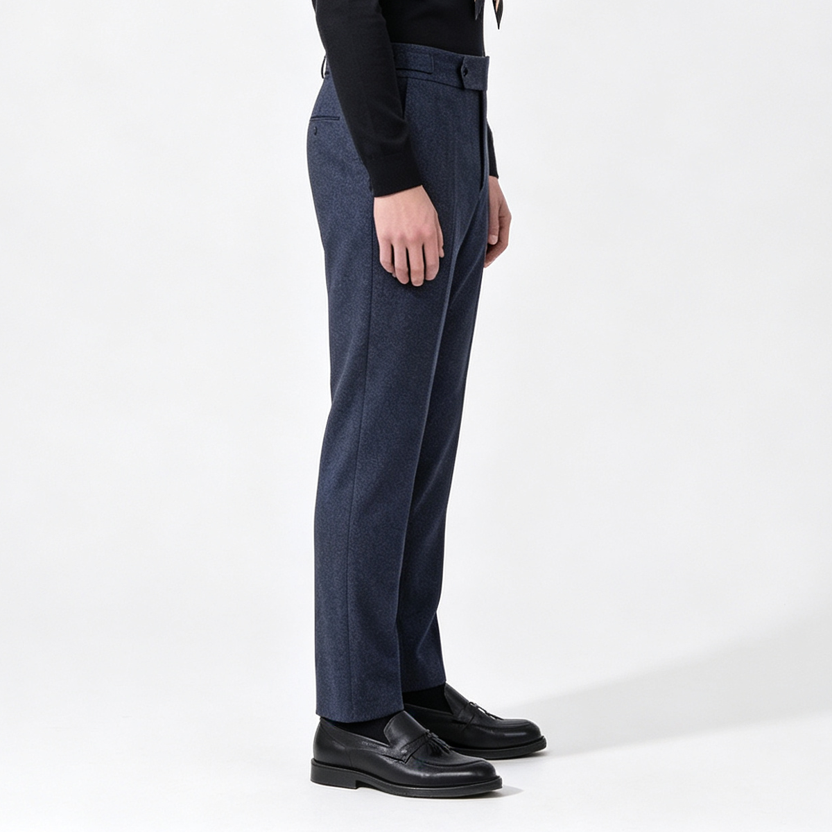 Navy Wool Half‑Canvas Single‑Breasted Two‑Piece Suit