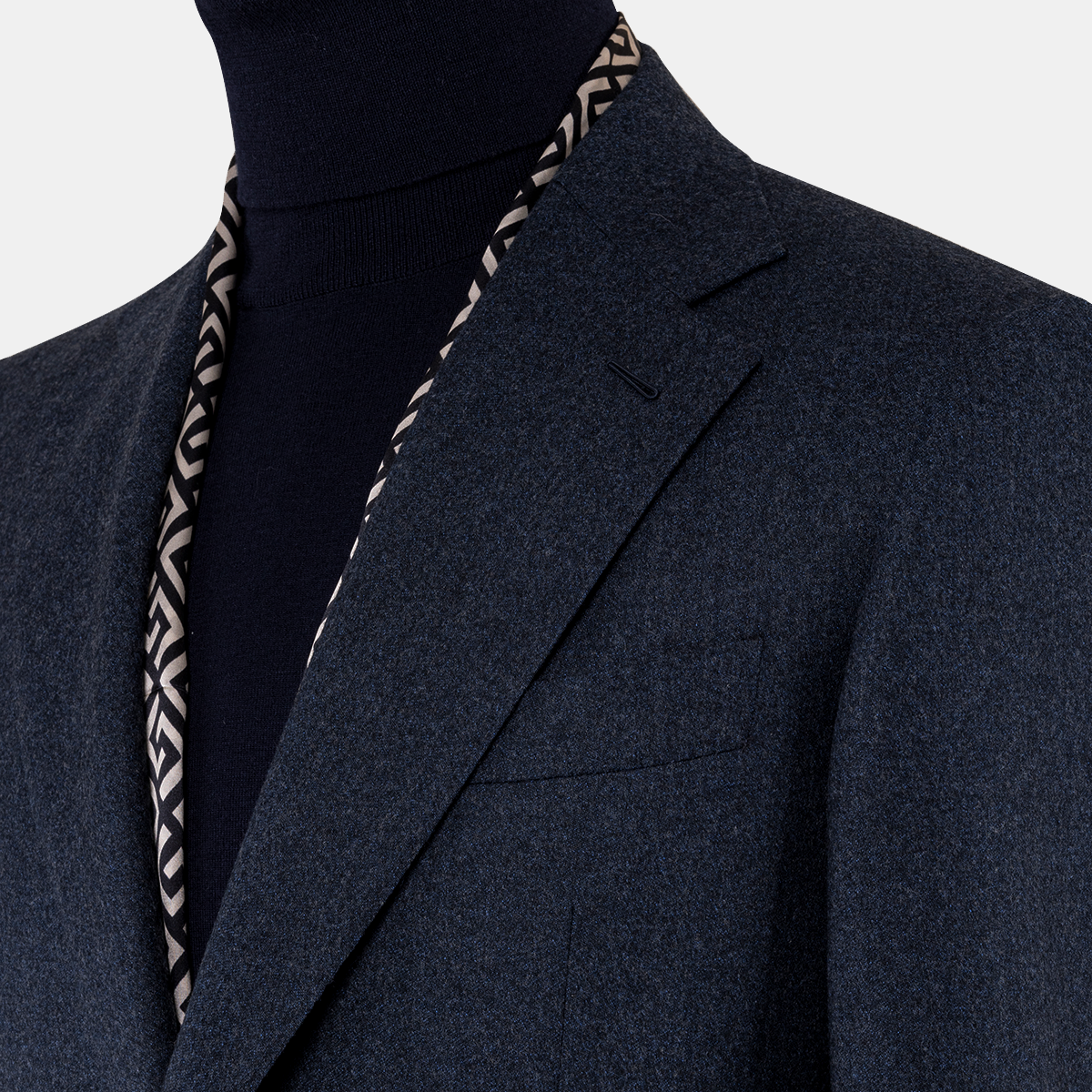 Navy Wool Half‑Canvas Single‑Breasted Two‑Piece Suit