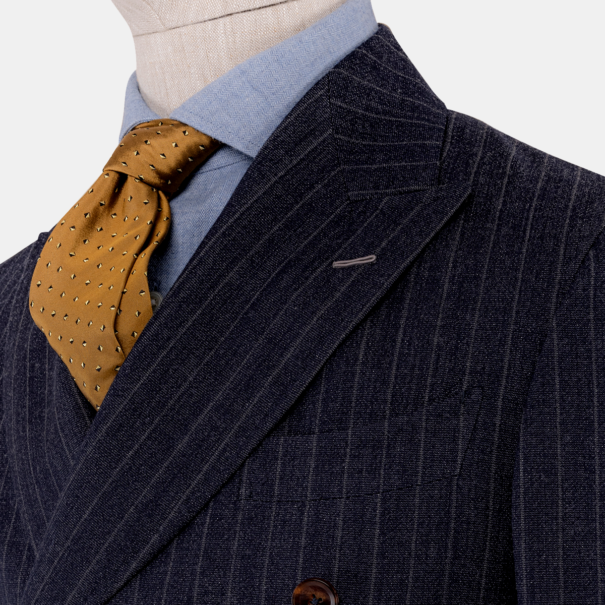 Gray Wool Half‑Canvas Double‑Breasted Two‑Piece Suit