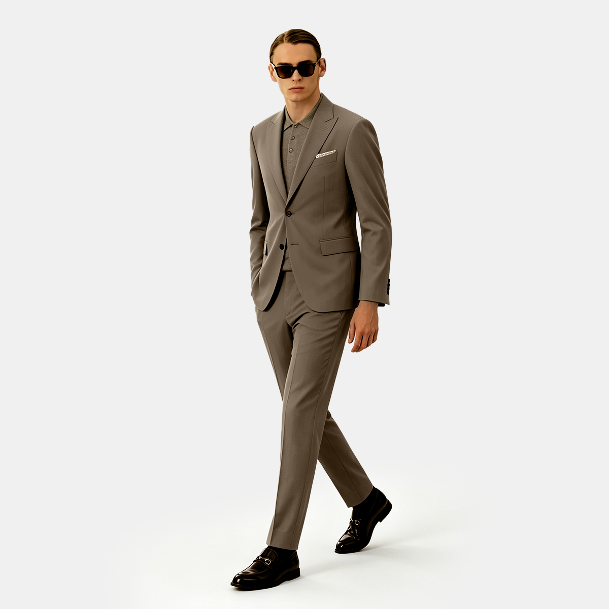 Brown Hidden Check Two-Piece Suit