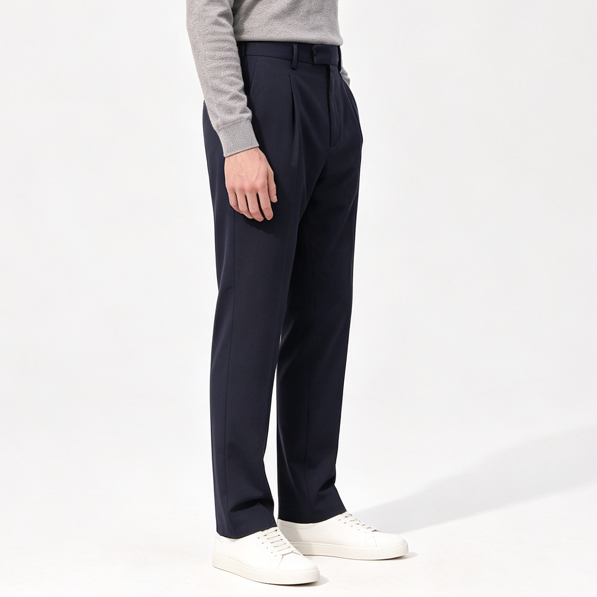 Navy PA‑Elastane Two‑Piece Trench Coat