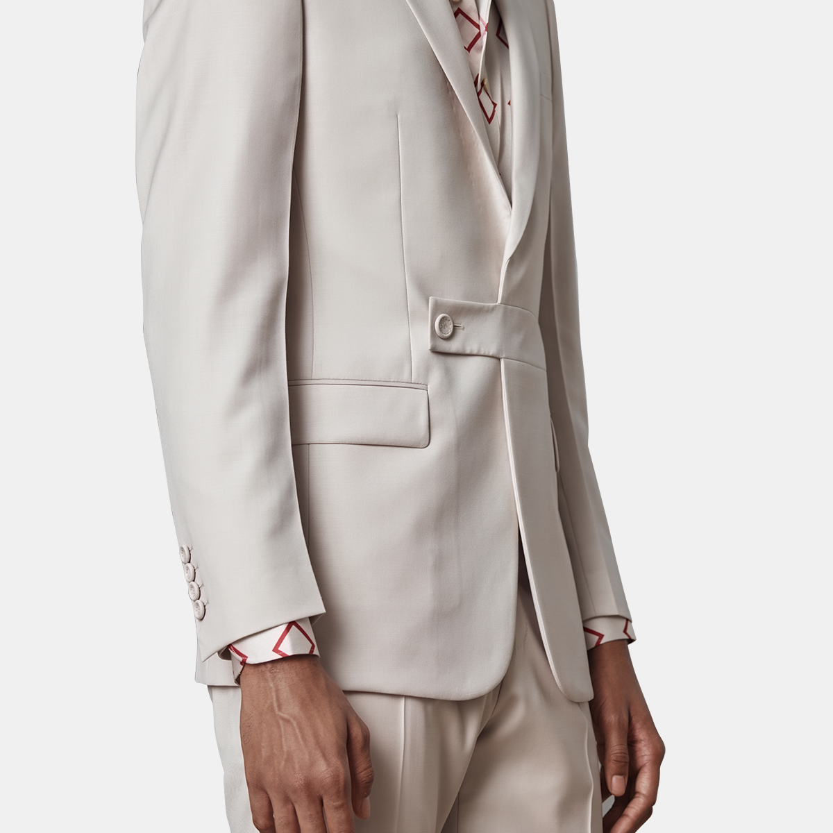White Cool‑Series Wool‑Polyester Fused Wedding Two‑Piece Suit