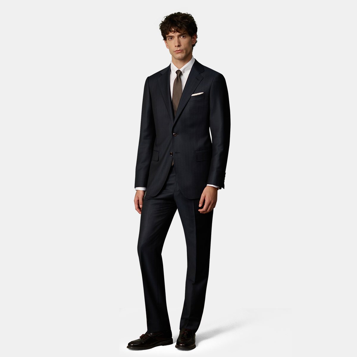 Navy Zegna‑Trofeo Pure‑Wool Half‑Canvas Two‑Piece Suit