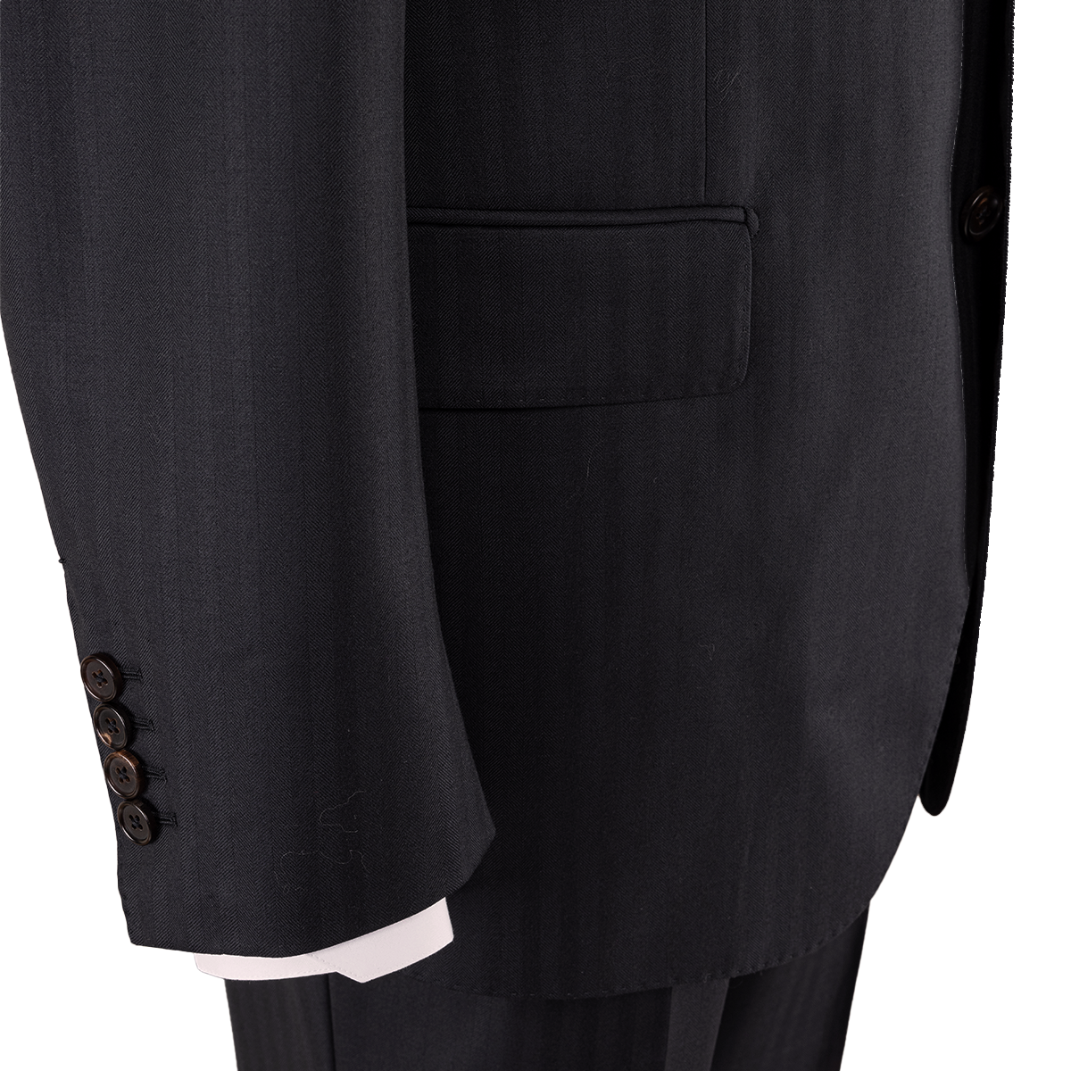 Navy Striped All‑Wool Single‑Breasted Two‑Piece Suit