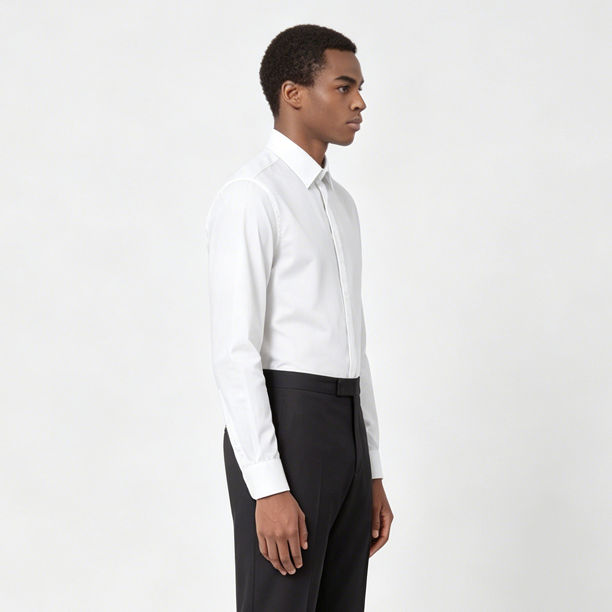 White LA‑Easy‑Care Standard‑Collar Wedding Men's Shirt