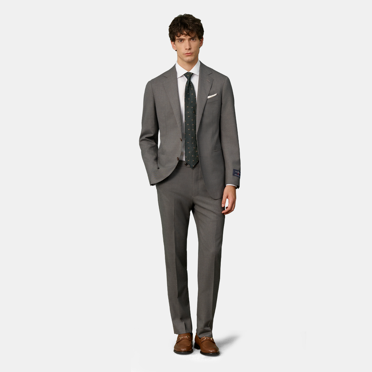 Grey Cool‑Effect Pure‑Wool Spring High End Commute Two‑Piece Suit