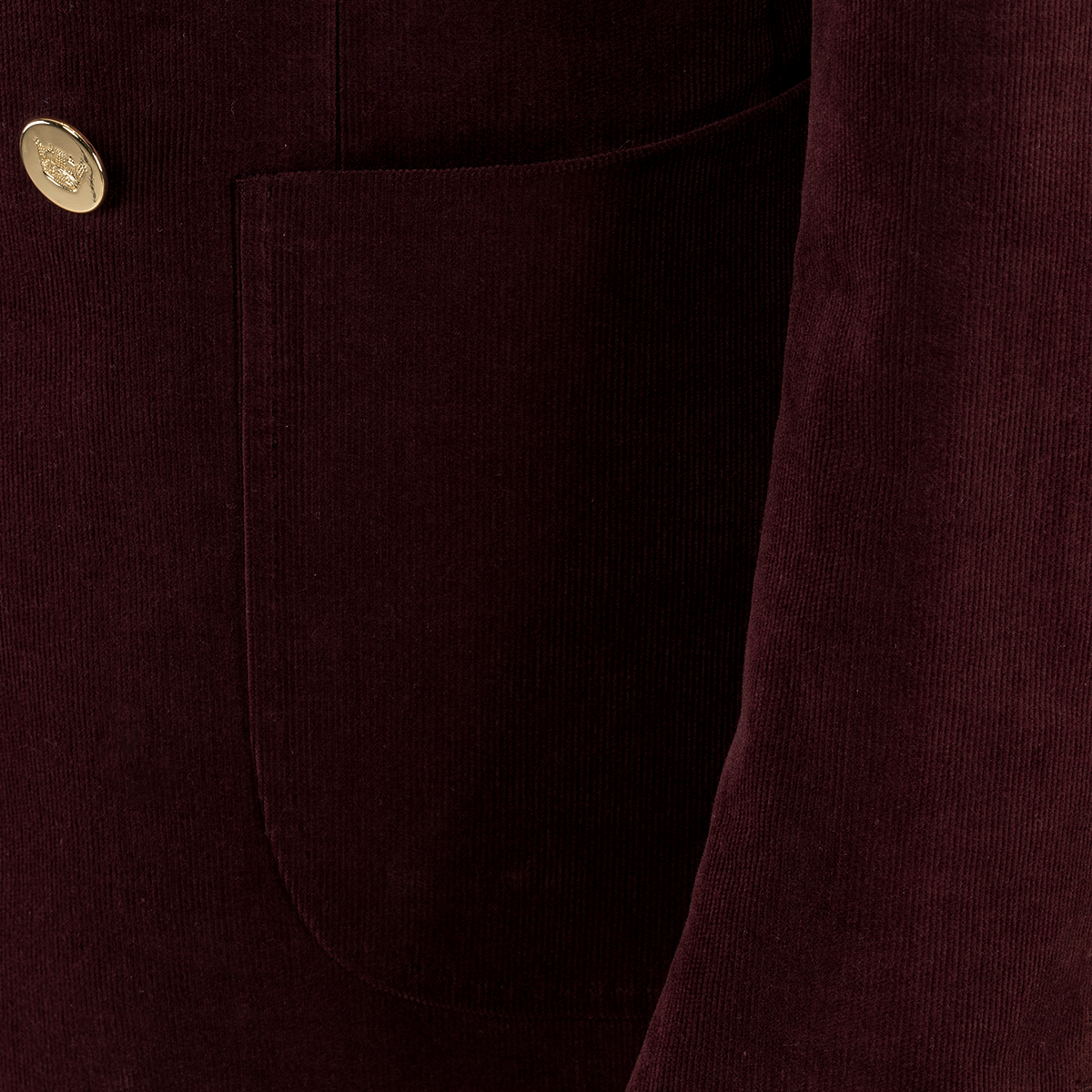 Burgundy Cotton‑Wool‑Elastane Fused Double‑Breasted Two‑Piece Suit