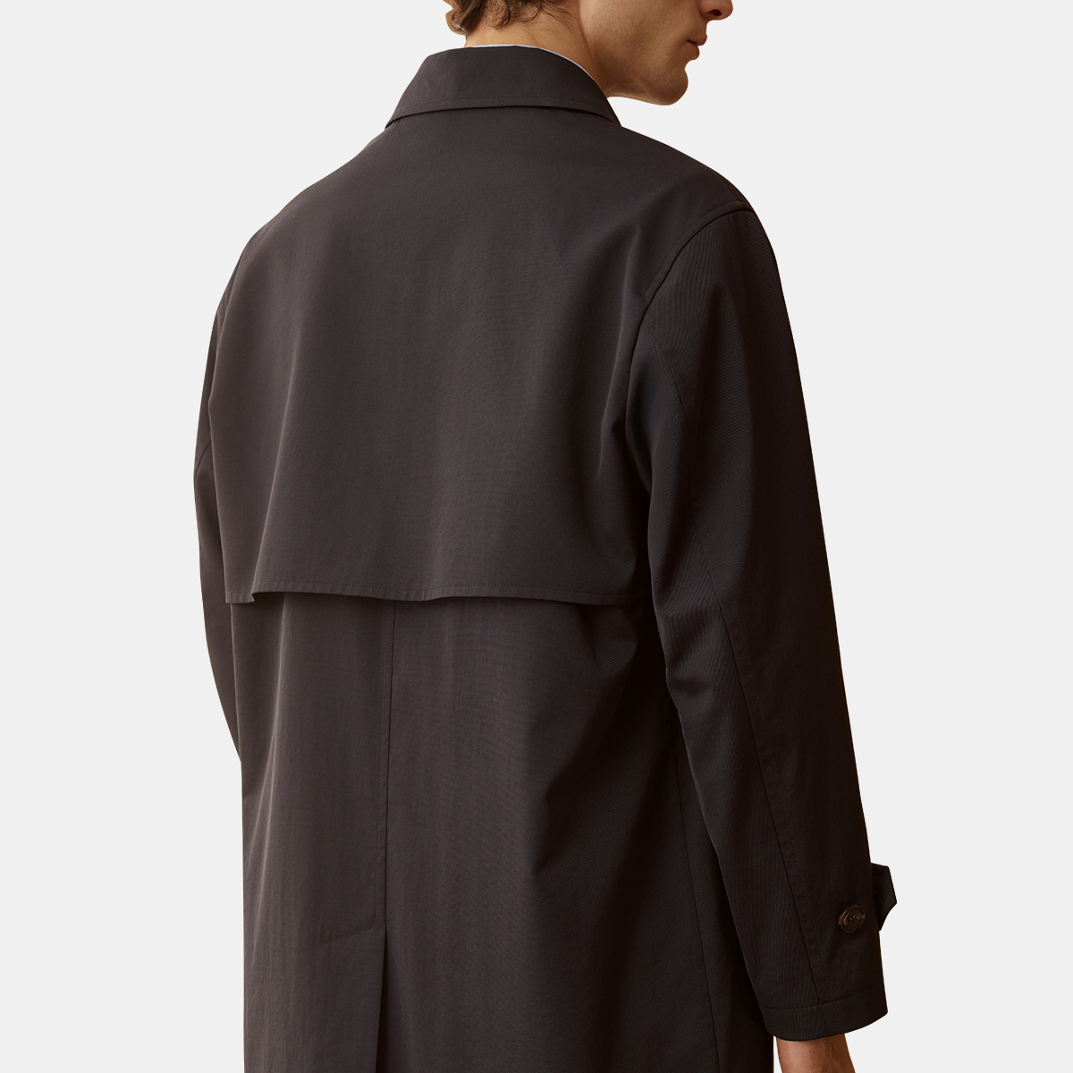 Black Polyester‑Linen‑Cotton Business‑Casual Blazer