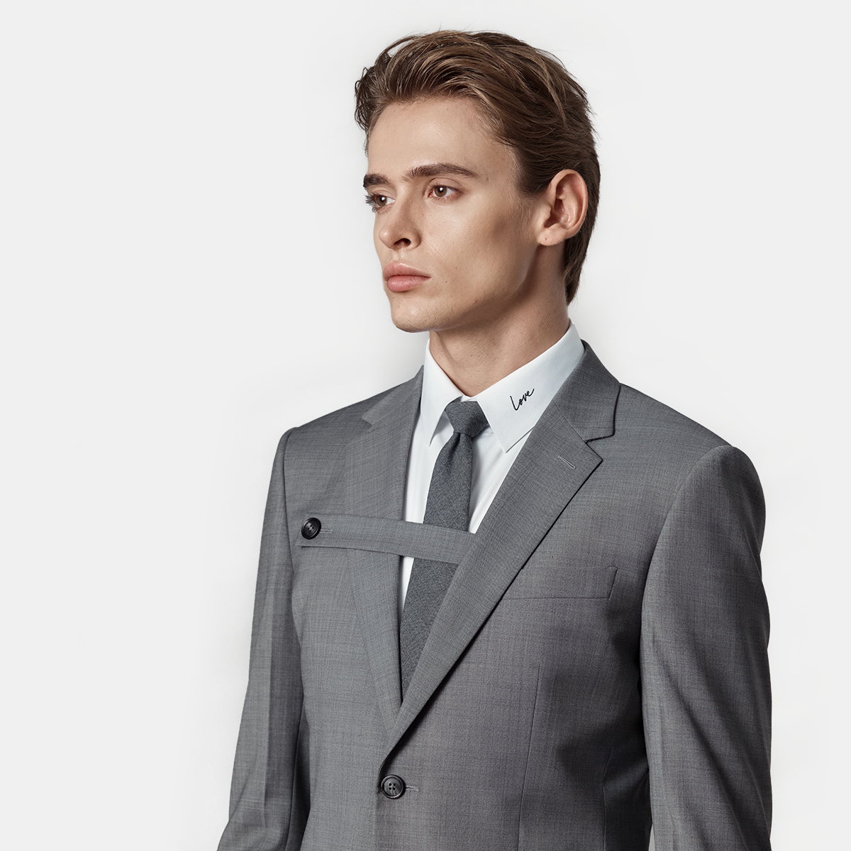 Grey Cool‑Series Wool‑Viscose‑Blend Casual‑Groom Two‑Piece Suit