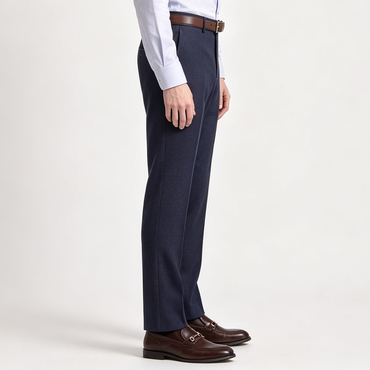 Navy Wool-Worsted Silk Single-Breasted Two‑Piece Suit