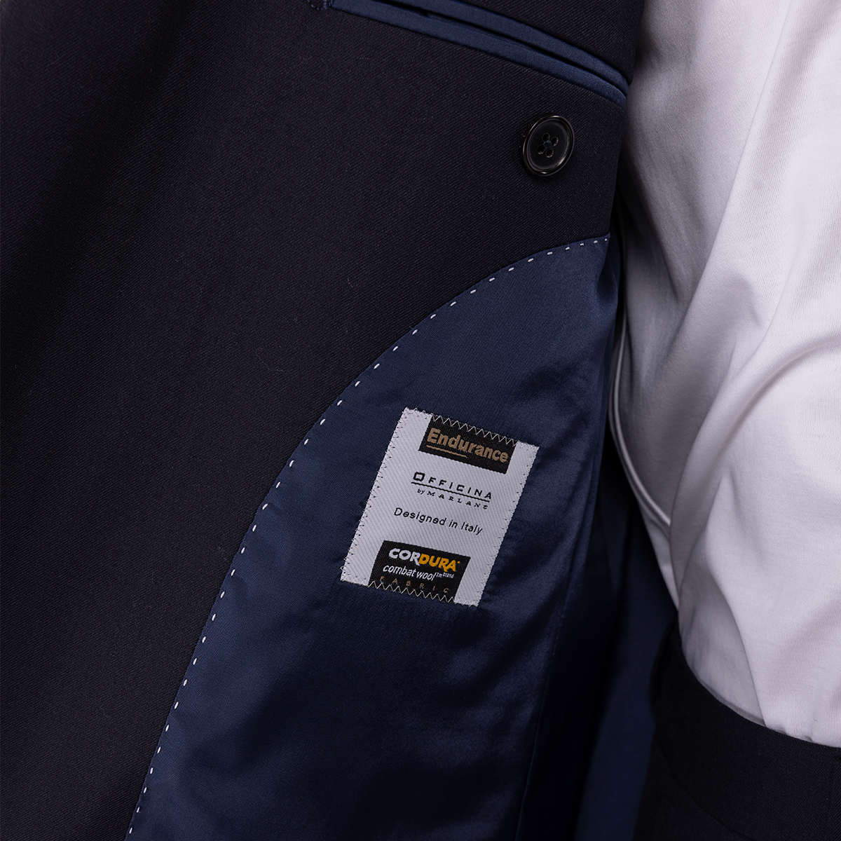 Navy Half‑Canvas Single‑Breasted Two‑Piece Suit