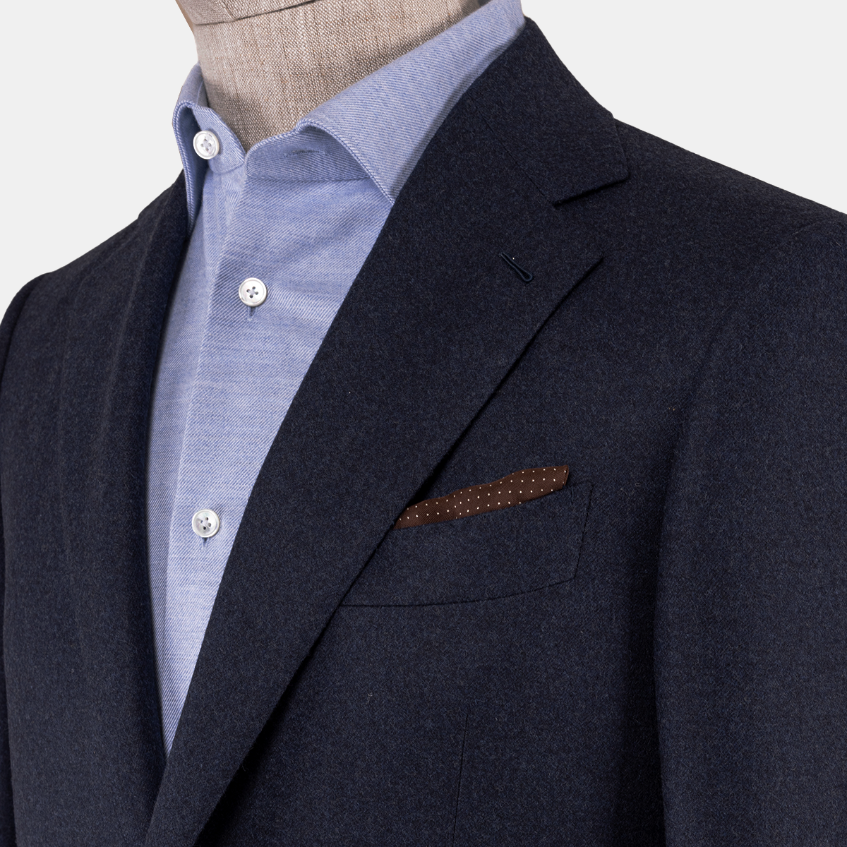 Navy Wool-Worsted Silk Single-Breasted Two‑Piece Suit
